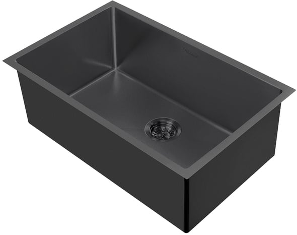 single basin drop in sink Whitehaus Sink Matte Black