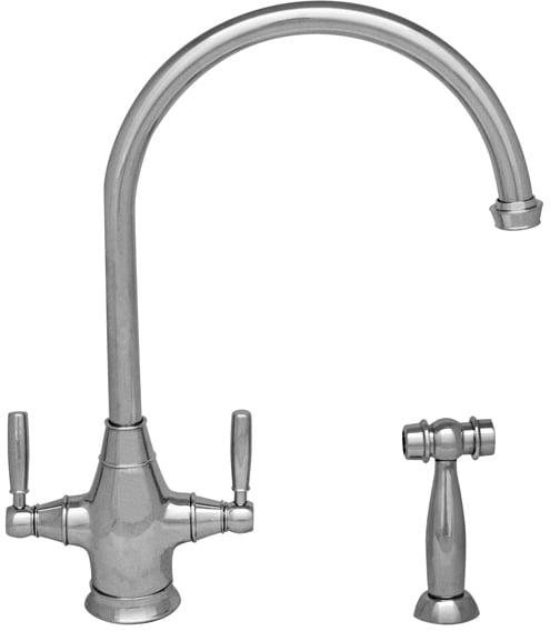 polished nickel faucet with stainless steel sink Whitehaus Faucet Kitchen Faucets Polished Chrome