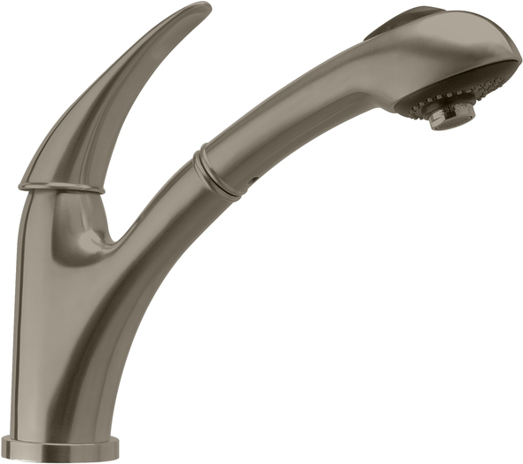 two handle single hole kitchen faucet Whitehaus Faucet Brushed Stainless Steel