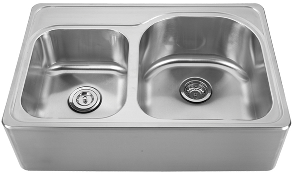 30 double bowl sink Whitehaus Sink Brushed Stainless Steel