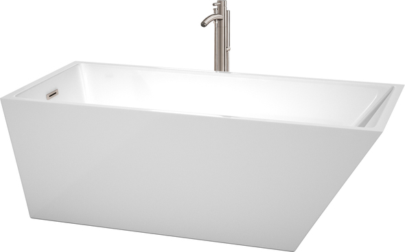 freestanding tub and shower ideas Wyndham Freestanding Bathtub White