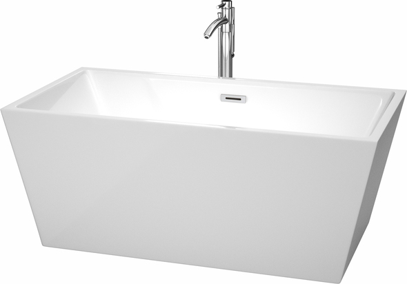 free standing tub on platform Wyndham Freestanding Bathtub White