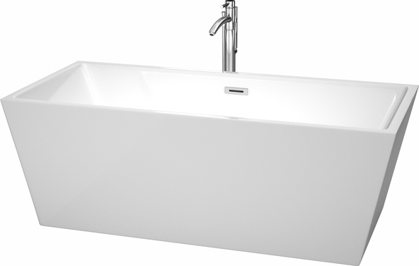 freestanding tub with built in faucet Wyndham Freestanding Bathtub White