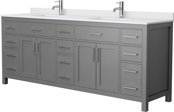 custom double sink vanity Wyndham Vanity Set Dark Gray Modern