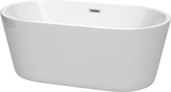 double whirlpool bath Wyndham Freestanding Bathtub White