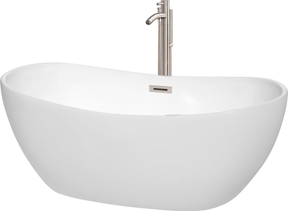 59 inch freestanding whirlpool tub Wyndham Freestanding Bathtub Free Standing Bath Tubs White