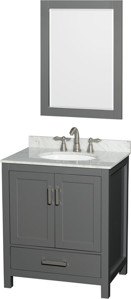 40 bathroom vanity with top and sink Wyndham Vanity Set Dark Gray Modern