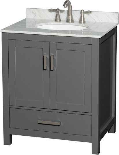 50 inch vanity top with sink Wyndham Vanity Set Dark Gray Modern