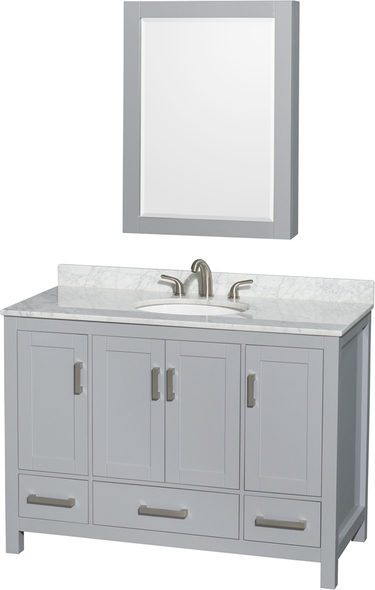 50 inch double sink vanity Wyndham Vanity Set Gray Modern
