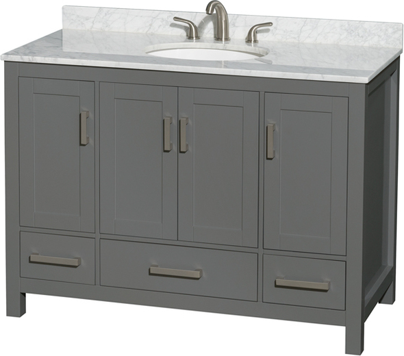 double bathroom sink Wyndham Vanity Set Dark Gray Modern