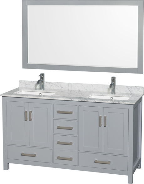 double sink bathroom vanity with storage tower Wyndham Vanity Set Gray Modern
