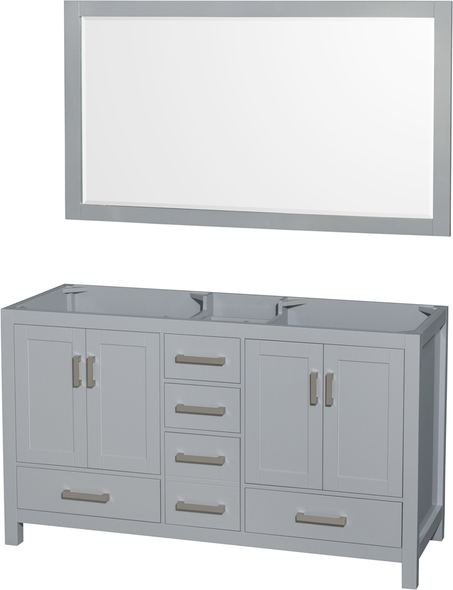 60 inch vanity countertop Wyndham Vanity Cabinet Gray Modern