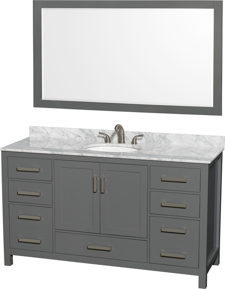 small vanity unit with basin Wyndham Vanity Set Dark Gray Modern