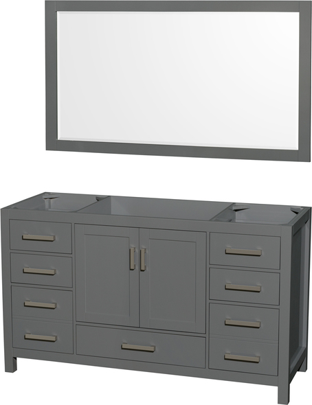 90 inch double vanity Wyndham Vanity Cabinet Dark Gray Modern