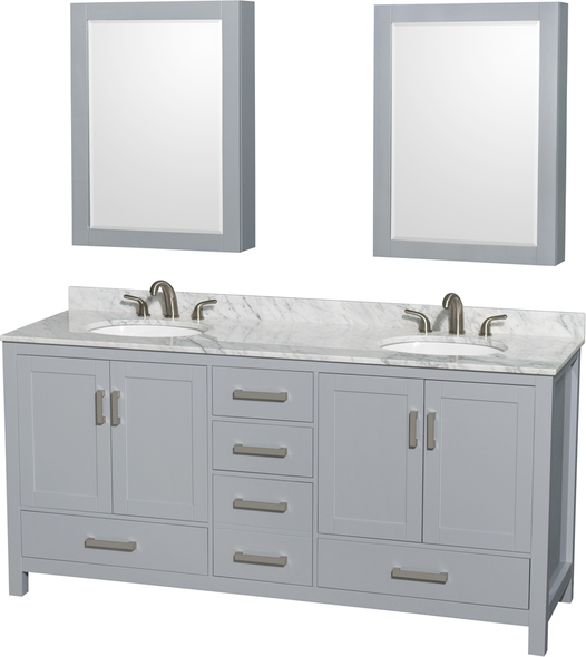 large double sink vanity Wyndham Vanity Set Gray Modern