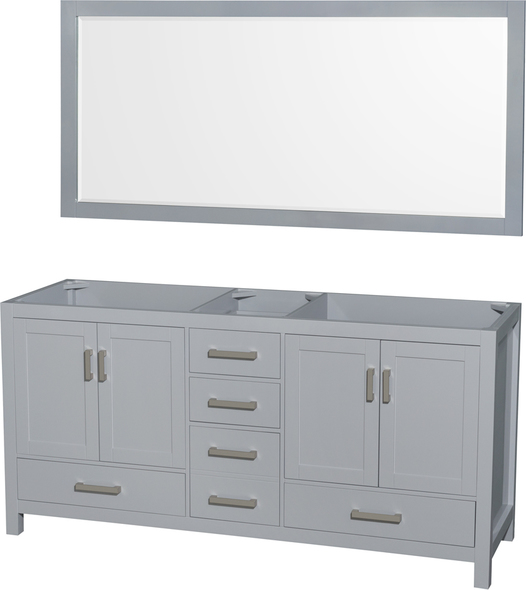 72 bathroom vanity without top Wyndham Vanity Cabinet Gray Modern
