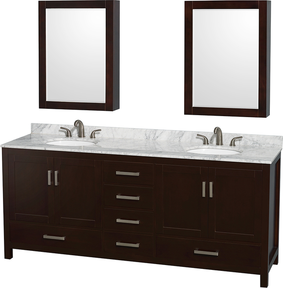 72 inch double sink vanity with top Wyndham Vanity Set Espresso Modern