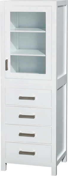 bathroom vanity unit with drawers Wyndham Linen Tower White