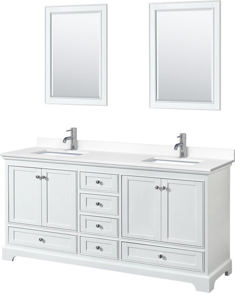 large double sink vanity Wyndham Vanity Set White Modern
