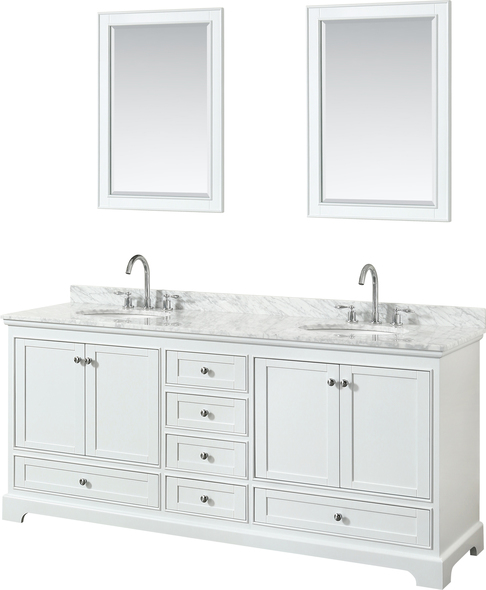 two vanities with cabinet in between Wyndham Vanity Set White Modern