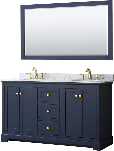 two sink vanity bathroom Wyndham Vanity Set Dark Blue Modern
