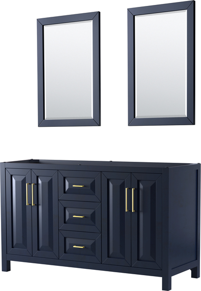 70 inch double sink vanity top Wyndham Vanity Cabinet Dark Blue Modern