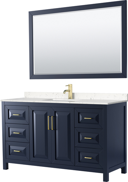 single small bathroom vanity with sink Wyndham Vanity Set Dark Blue Modern