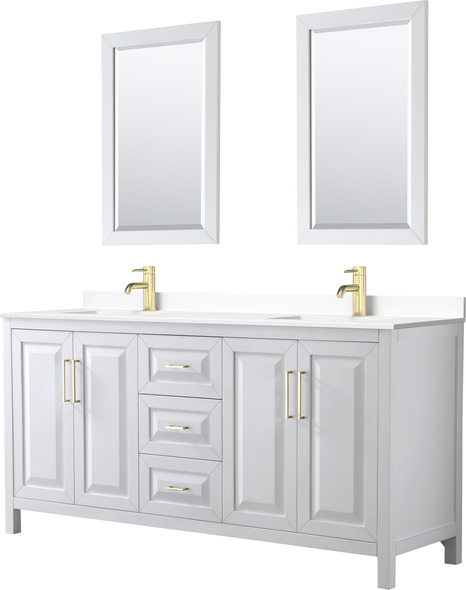 50 inch double sink vanity Wyndham Vanity Set White Modern