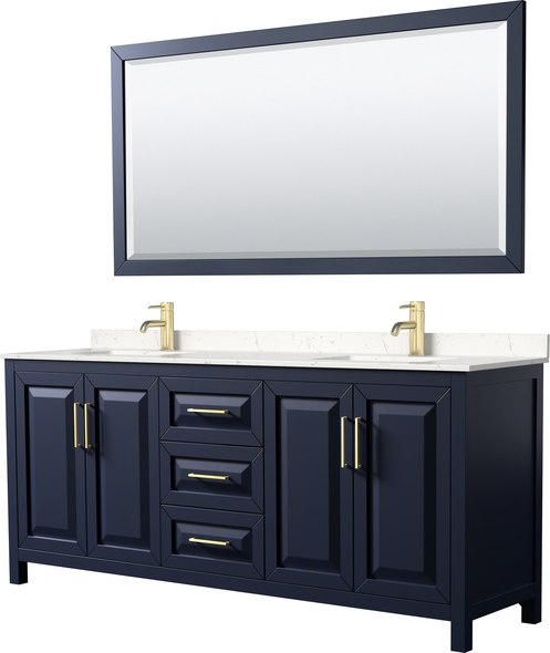 small bathroom sink and cabinet Wyndham Vanity Set Dark Blue Modern
