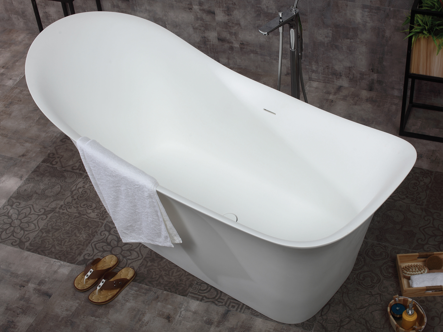 fitting a free standing bath Alfi Tub Matte White Modern