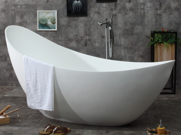deep tub drain Alfi Tub Free Standing Bath Tubs Matte White Modern