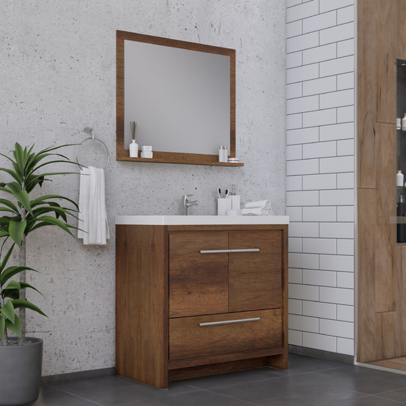 white oak bathroom vanity Alya Vanity with Top Rosewood