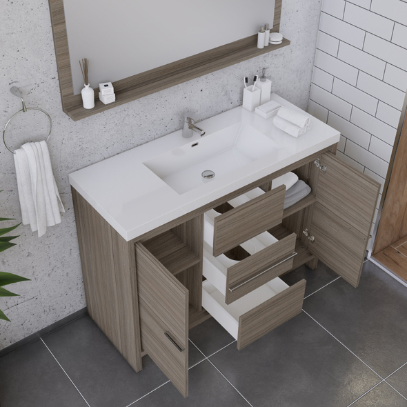 bathroom counter top ideas Alya Vanity with Top Gray