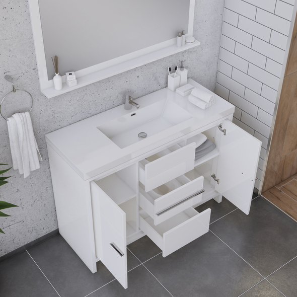 his and her vanity Alya Vanity with Top White