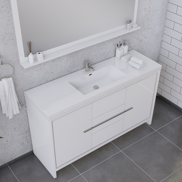 bathroom vanity closeout Alya Vanity with Top White