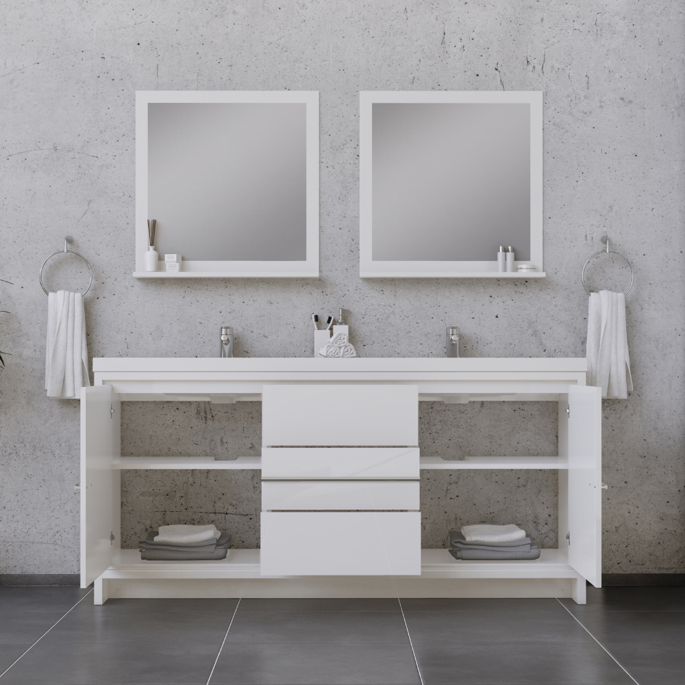 30 rustic bathroom vanity Alya Vanity with Top White
