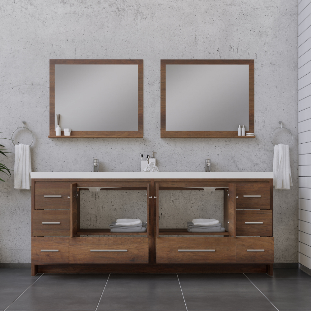 72 inch double sink vanity with top Alya Vanity with Top Rosewood