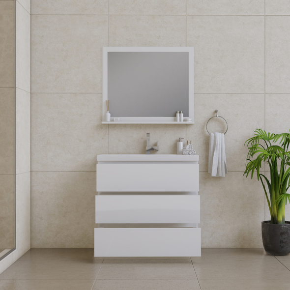 bathroom vanity for small bathroom Alya Vanity with Top White