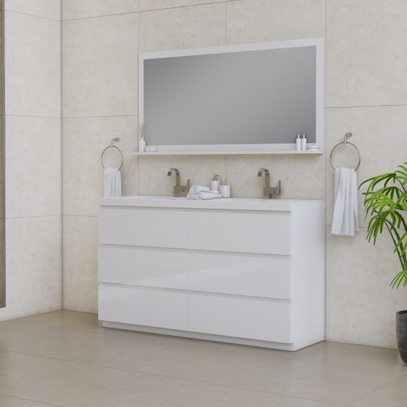 full bathroom vanity set Alya Vanity with Top White