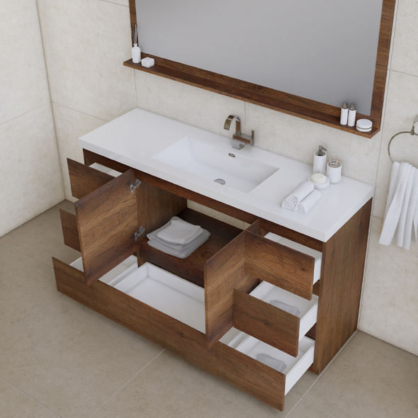 vanity unit and toilet set Alya Vanity with Top Rosewood