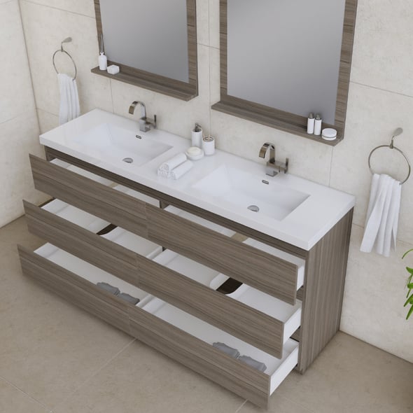 bathroom sinks without cabinets Alya Vanity with Top Gray