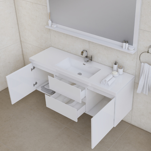 small bathroom vanity with drawers Alya Vanity with Top White