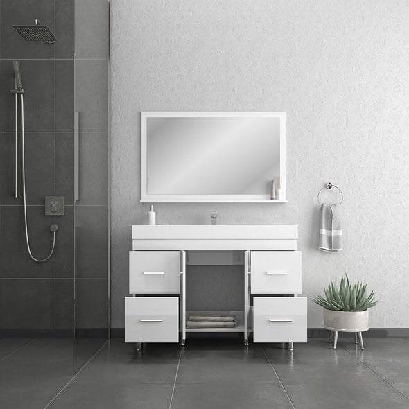 rustic bathroom vanities for sale Alya Vanity with Top White Modern