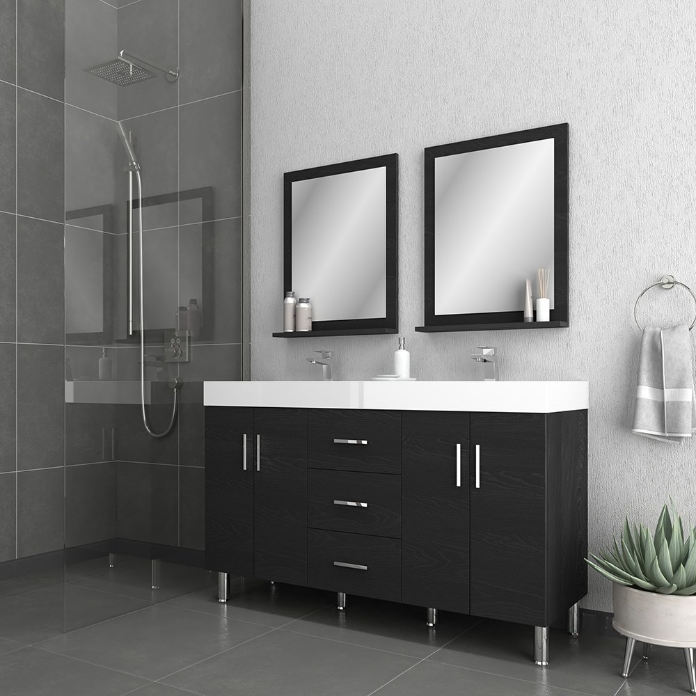 small bathroom cabinet ideas Alya Vanity with Top Black Modern