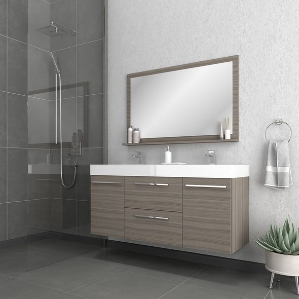 natural bathroom vanity Alya Vanity with Top Gray Modern