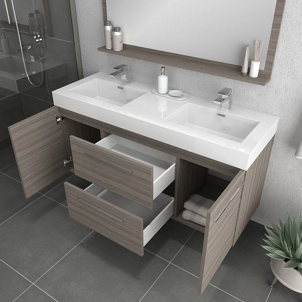 natural bathroom vanity Alya Vanity with Top Gray Modern