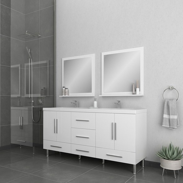 double vanity bathroom ideas Alya Vanity with Top White Modern
