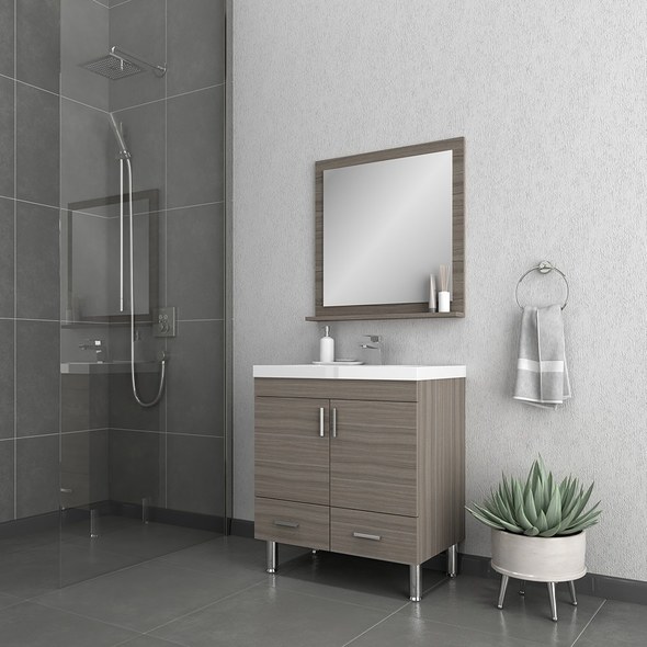 custom made bathroom vanity Alya Vanity with Top Gray Modern