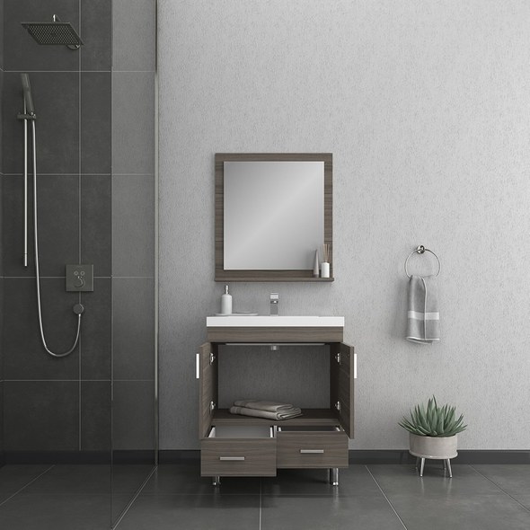 custom made bathroom vanity Alya Vanity with Top Gray Modern
