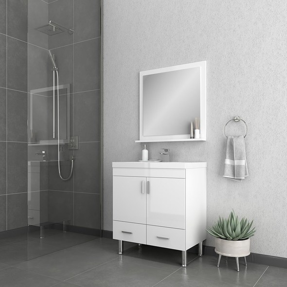 large bathroom vanity double sink Alya Vanity with Top White Modern